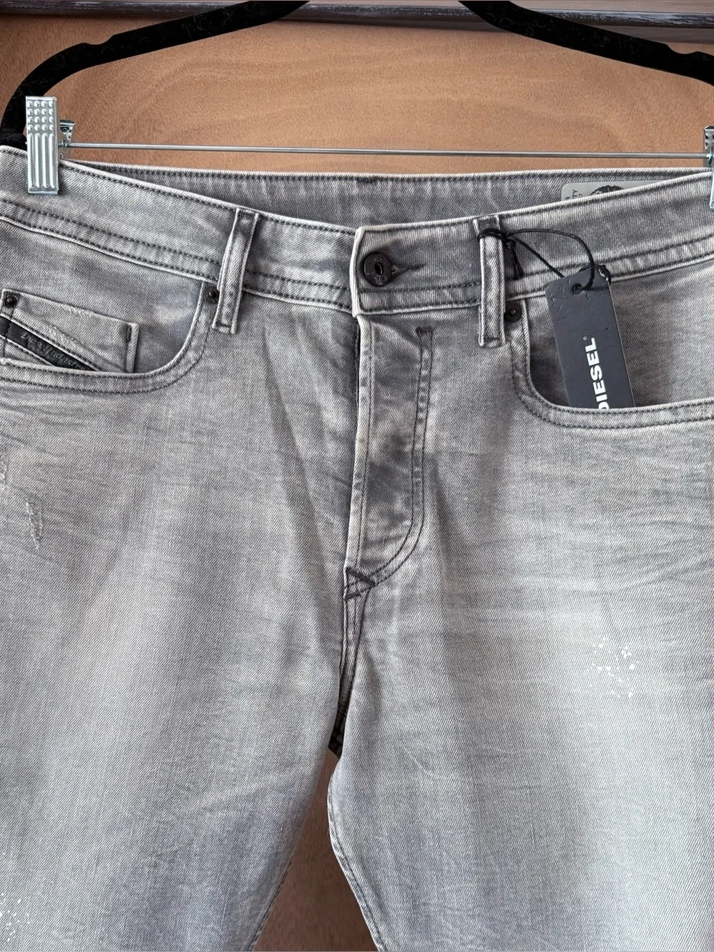 Diesel Buster Slim Tapered Jeans R99J6 Grey Stretch Men's W33 L32 NWT